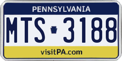 PA license plate MTS3188