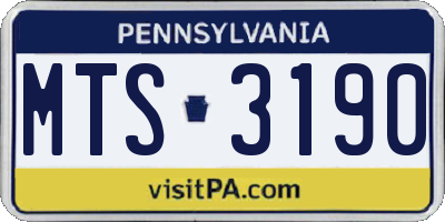 PA license plate MTS3190