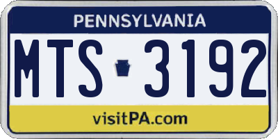 PA license plate MTS3192