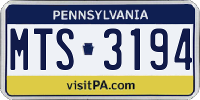 PA license plate MTS3194