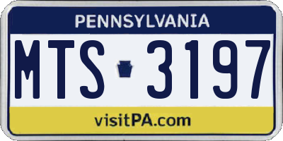 PA license plate MTS3197
