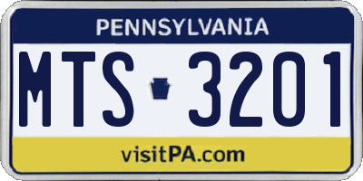 PA license plate MTS3201