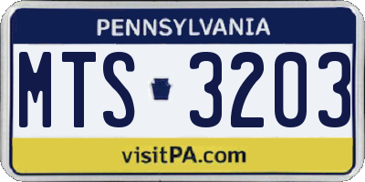 PA license plate MTS3203