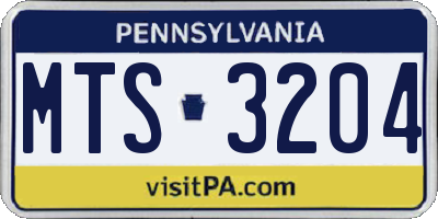 PA license plate MTS3204
