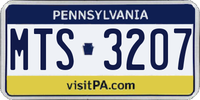 PA license plate MTS3207