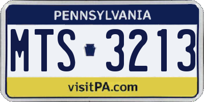 PA license plate MTS3213