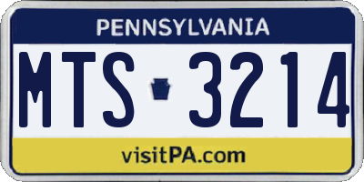 PA license plate MTS3214