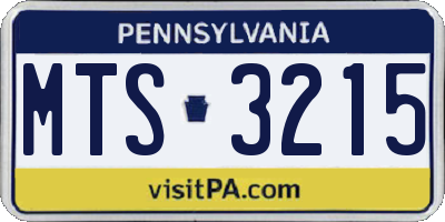 PA license plate MTS3215