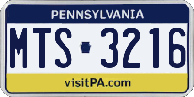 PA license plate MTS3216