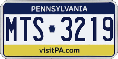 PA license plate MTS3219