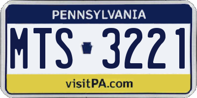 PA license plate MTS3221