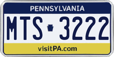 PA license plate MTS3222