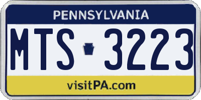PA license plate MTS3223