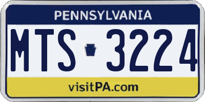 PA license plate MTS3224