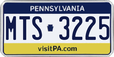 PA license plate MTS3225