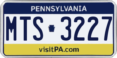 PA license plate MTS3227