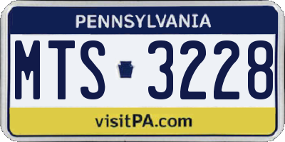 PA license plate MTS3228
