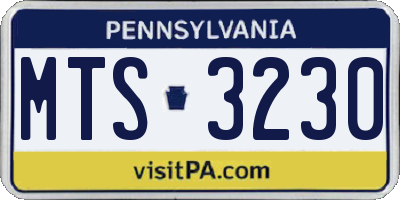 PA license plate MTS3230