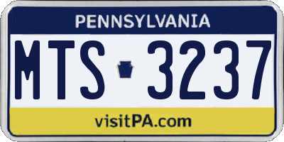 PA license plate MTS3237