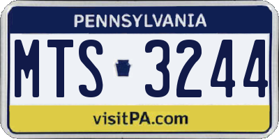 PA license plate MTS3244