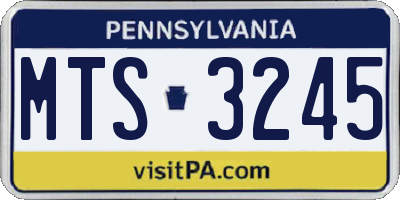 PA license plate MTS3245