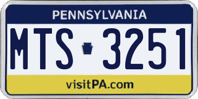 PA license plate MTS3251