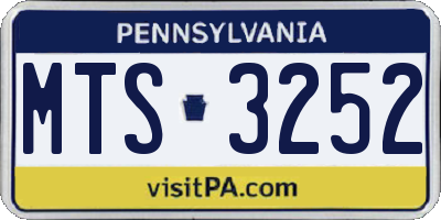 PA license plate MTS3252