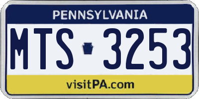PA license plate MTS3253