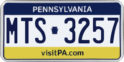 PA license plate MTS3257