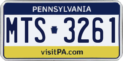 PA license plate MTS3261