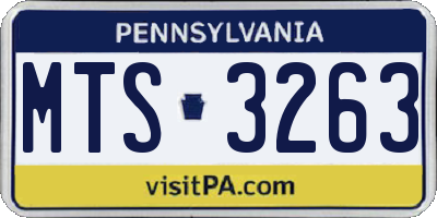 PA license plate MTS3263