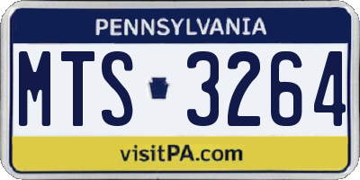 PA license plate MTS3264