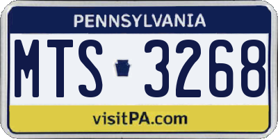 PA license plate MTS3268