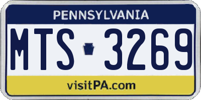 PA license plate MTS3269