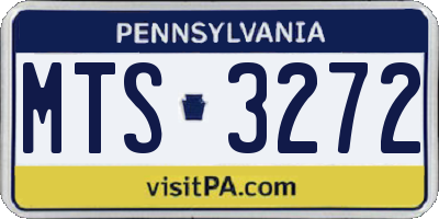 PA license plate MTS3272