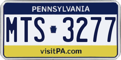 PA license plate MTS3277