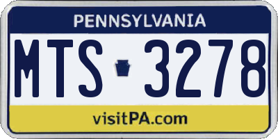 PA license plate MTS3278