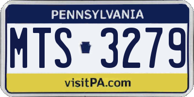 PA license plate MTS3279