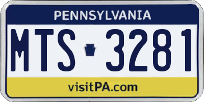 PA license plate MTS3281