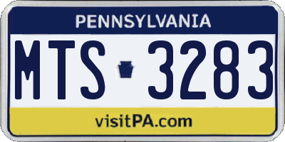 PA license plate MTS3283