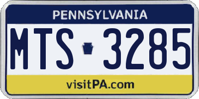 PA license plate MTS3285