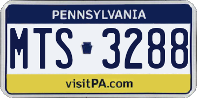 PA license plate MTS3288