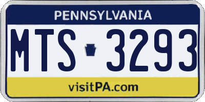 PA license plate MTS3293