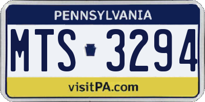 PA license plate MTS3294