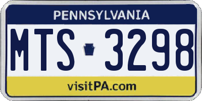 PA license plate MTS3298
