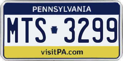 PA license plate MTS3299