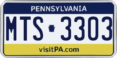 PA license plate MTS3303