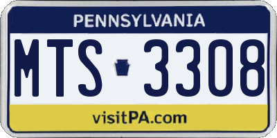 PA license plate MTS3308
