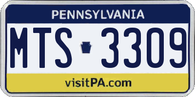 PA license plate MTS3309