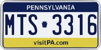 PA license plate MTS3316